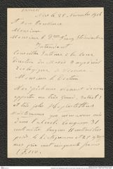 Nachlass Franz Steindachner, Brief von Gal Frères ("Gebrüder Gal") an Franz Steindachner (29.11.1906), Inv.Nr. 149.05, Seite 1